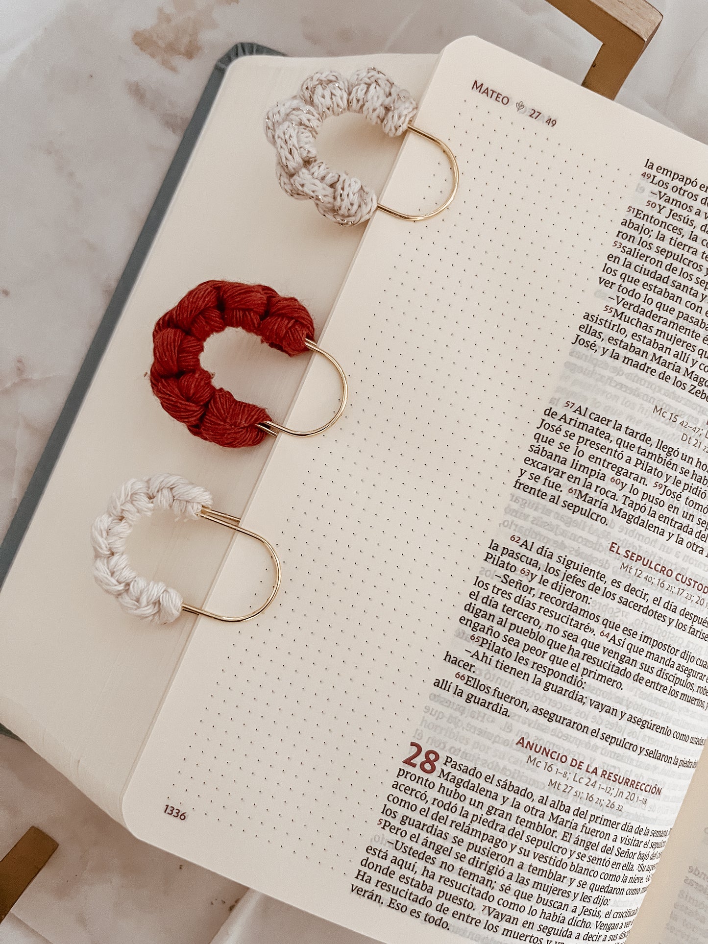 White bookmark