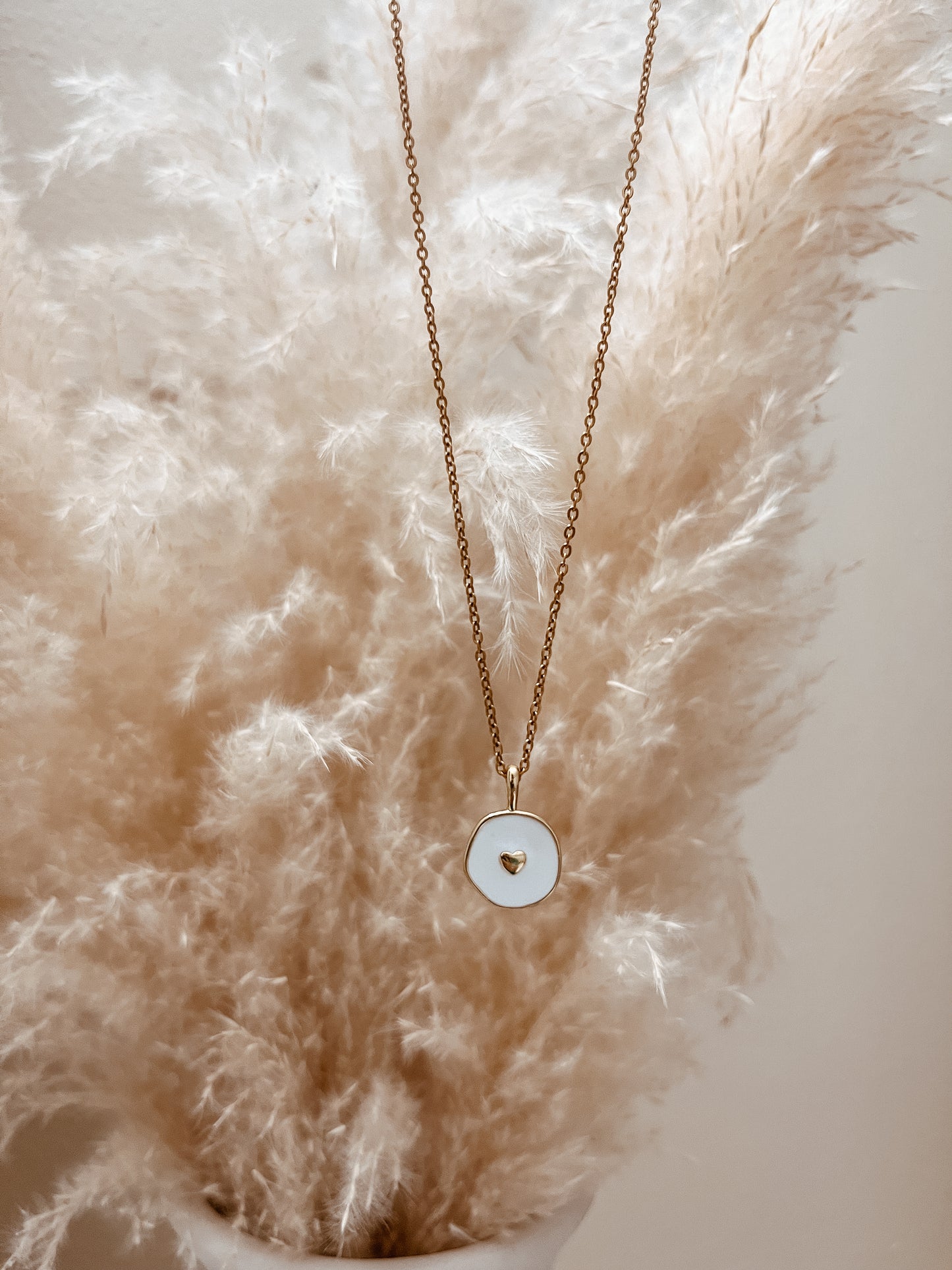 White Heart Necklace