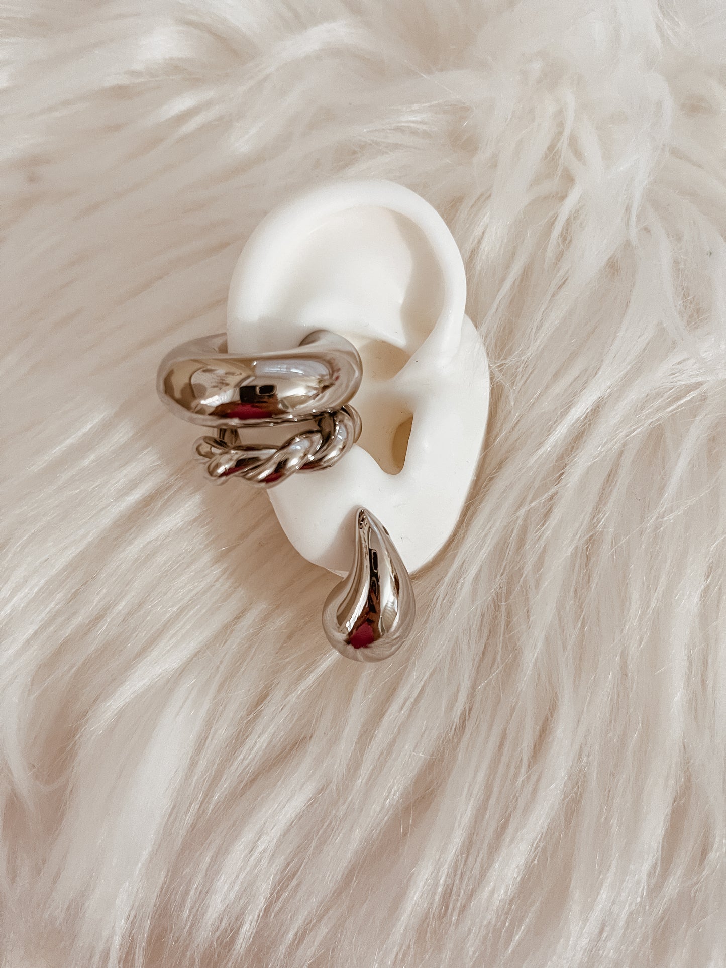 Twisted Silver Ear Cuff