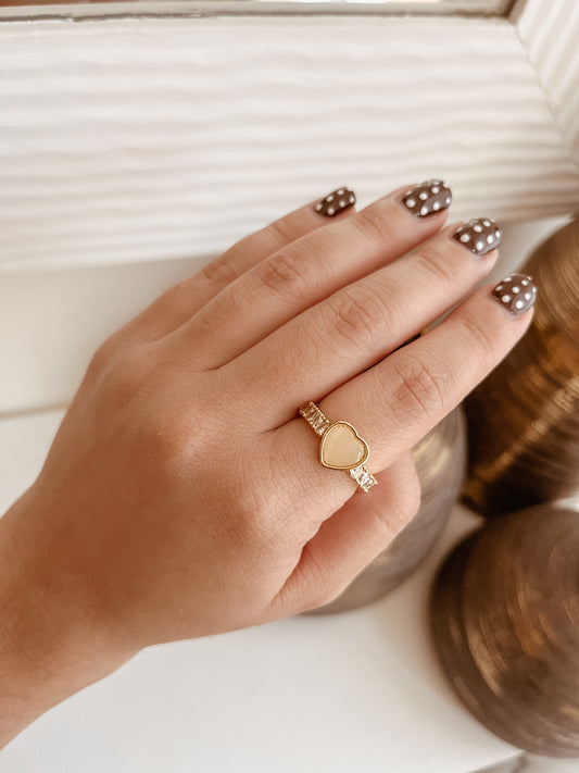 Heart Pearl Ring